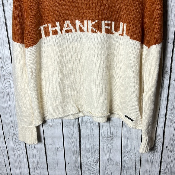 Peace Love World “Thankful” spice Intarsia Sweater Size XS - Picture 4 of 14